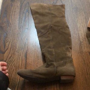 Over the knee moss green boots size 7.5